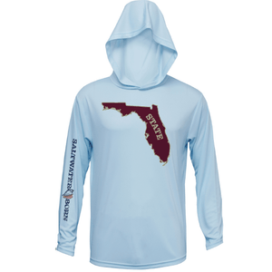 Saltwater Born UPF 50+ Hoodies S / ICE BLUE Garnet and Gold Long Sleeve UPF 50+ Dry-Fit Hoodie