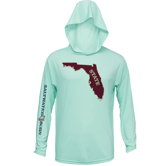 Saltwater Born UPF 50+ Hoodies S / SEAFOAM Garnet and Gold Long Sleeve UPF 50+ Dry-Fit Hoodie