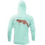 Saltwater Born UPF 50+ Hoodies S / SEAFOAM Key West, FL Jumbo Shrimp Long Sleeve UPF 50+ Dry-Fit Hoodie