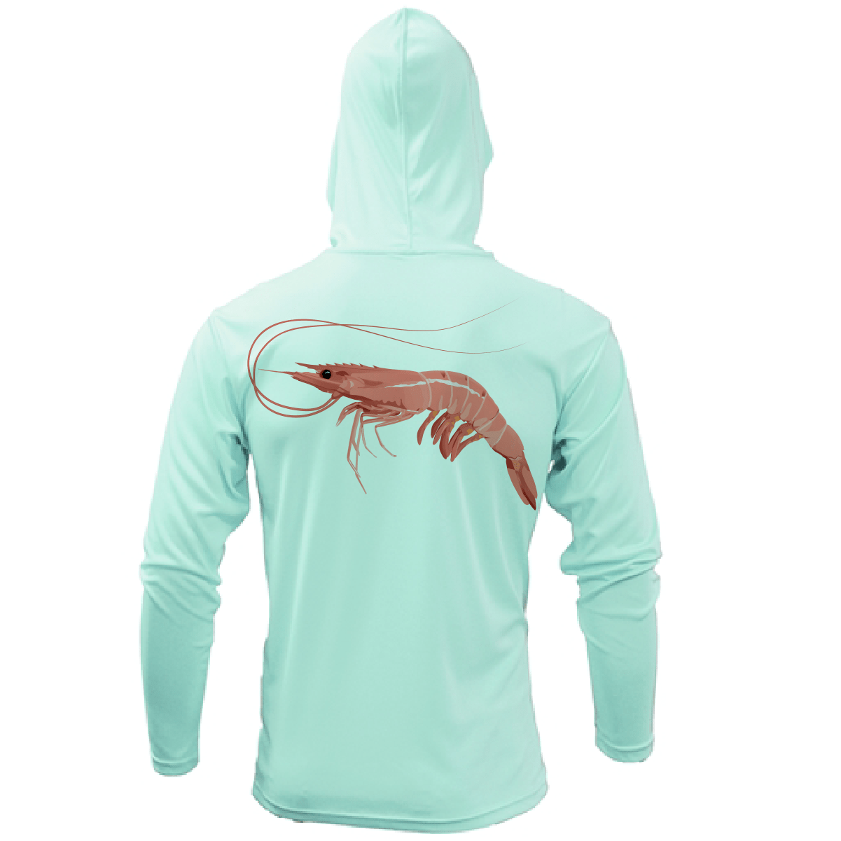 Saltwater Born UPF 50+ Hoodies S / SEAFOAM Key West, FL Jumbo Shrimp Long Sleeve UPF 50+ Dry-Fit Hoodie
