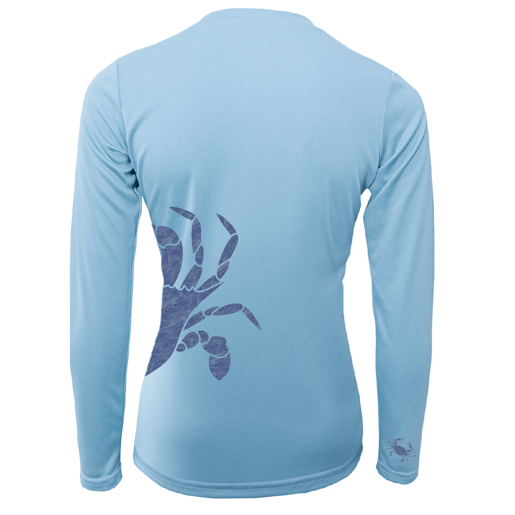 Saltwater Born UPF 50+ Long Sleeve Blue Crab Wrap Women's Long Sleeve UPF 50+ Dry-Fit Shirt