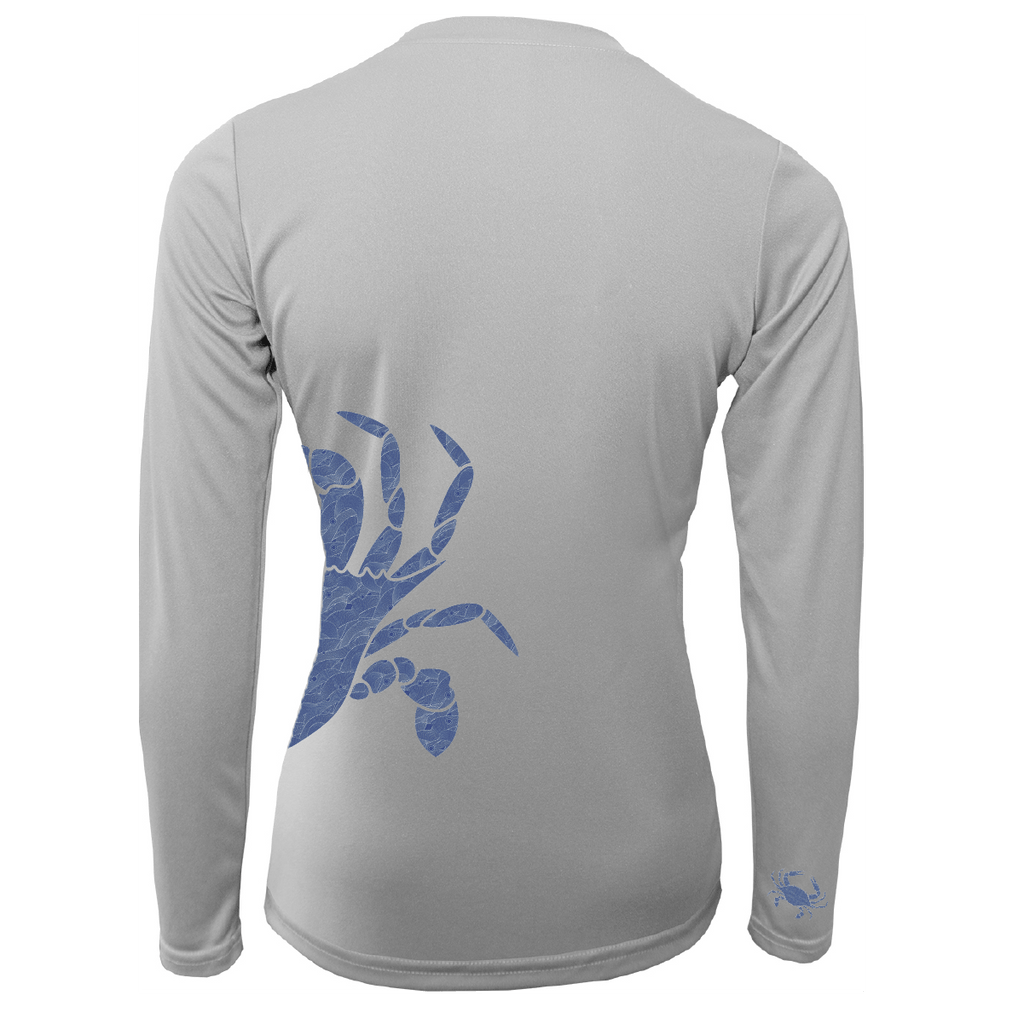 Saltwater Born UPF 50+ Long Sleeve Blue Crab Wrap Women's Long Sleeve UPF 50+ Dry-Fit Shirt