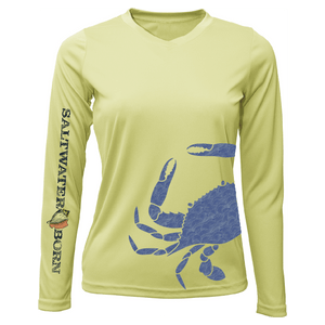 Saltwater Born UPF 50+ Long Sleeve Blue Crab Wrap Women's Long Sleeve UPF 50+ Dry-Fit Shirt