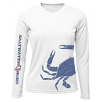 Saltwater Born UPF 50+ Long Sleeve Blue Crab Wrap Women's Long Sleeve UPF 50+ Dry-Fit Shirt