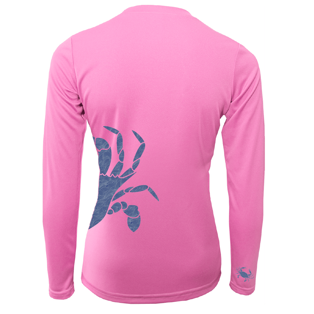 Saltwater Born UPF 50+ Long Sleeve Blue Crab Wrap Women's Long Sleeve UPF 50+ Dry-Fit Shirt