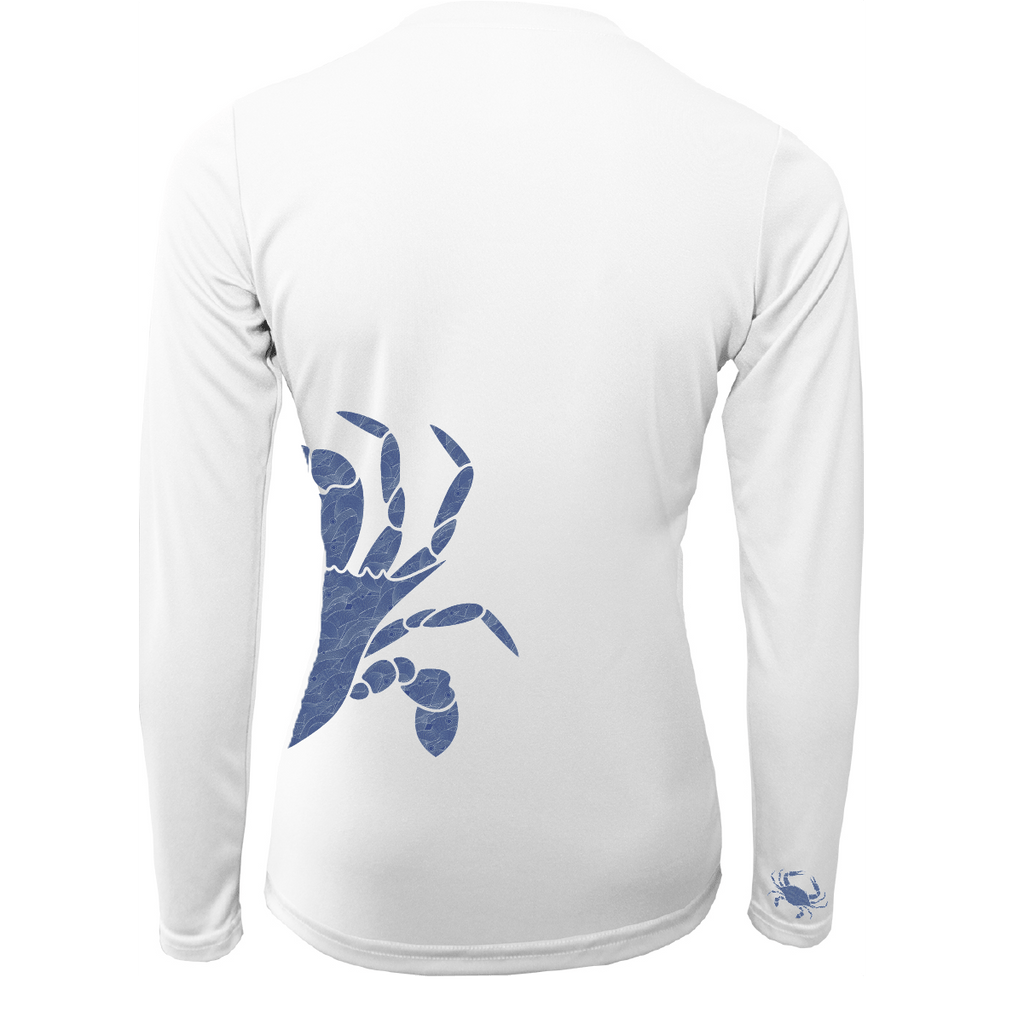 Saltwater Born UPF 50+ Long Sleeve Blue Crab Wrap Women's Long Sleeve UPF 50+ Dry-Fit Shirt