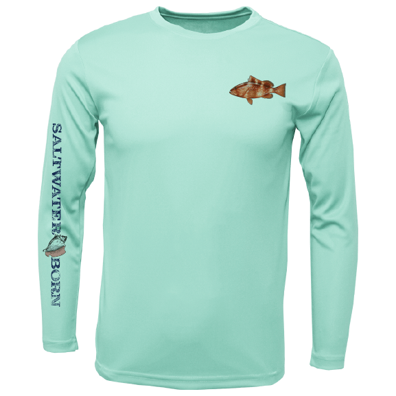 Saltwater Born UPF 50+ Long Sleeve Clean Grouper Long Sleeve UPF 50+ Dry-Fit Shirt