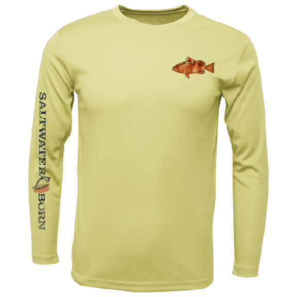 Saltwater Born UPF 50+ Long Sleeve Clean Grouper Long Sleeve UPF 50+ Dry-Fit Shirt