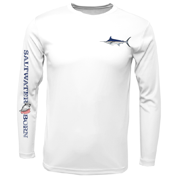 Saltwater Born UPF 50+ Long Sleeve Clean Marlin Long Sleeve UPF 50+ Dry-Fit Shirt