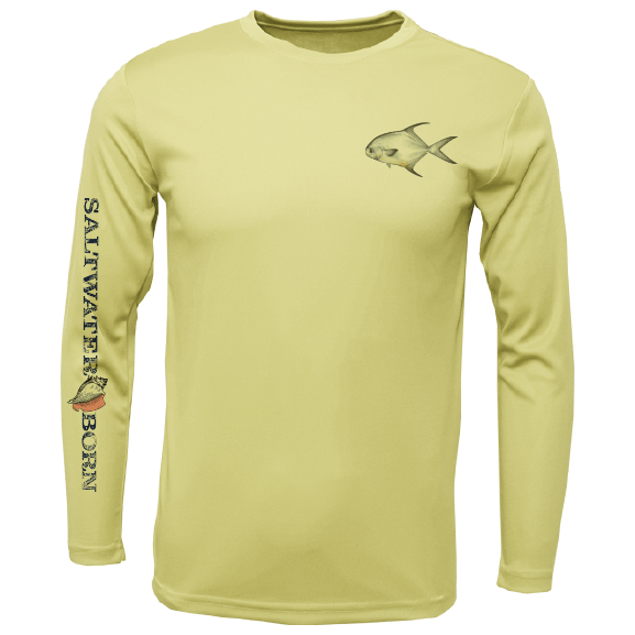 Saltwater Born UPF 50+ Long Sleeve Clean Permit Long Sleeve UPF 50+ Dry-Fit Shirt