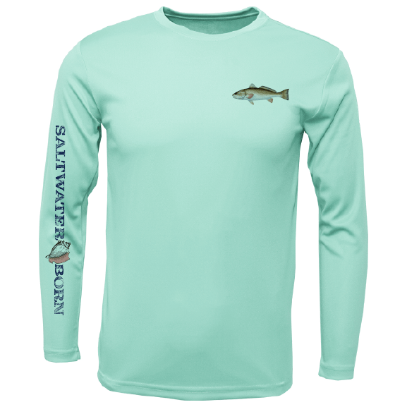 Saltwater Born UPF 50+ Long Sleeve Clean Redfish Long Sleeve UPF 50+ Dry-Fit Shirt