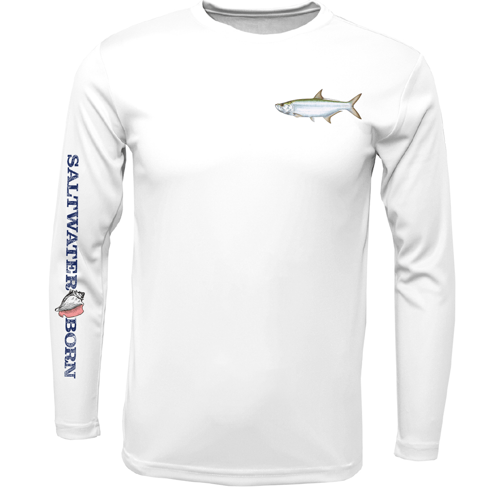 Saltwater Born UPF 50+ Long Sleeve Clean Tarpon Long Sleeve UPF 50+ Dry-Fit Shirt