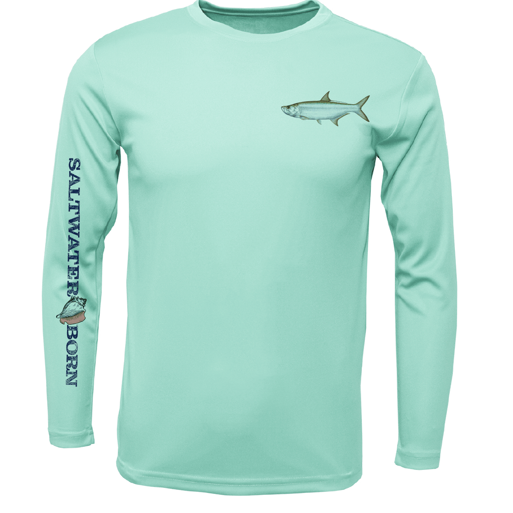 Saltwater Born UPF 50+ Long Sleeve Clean Tarpon Long Sleeve UPF 50+ Dry-Fit Shirt