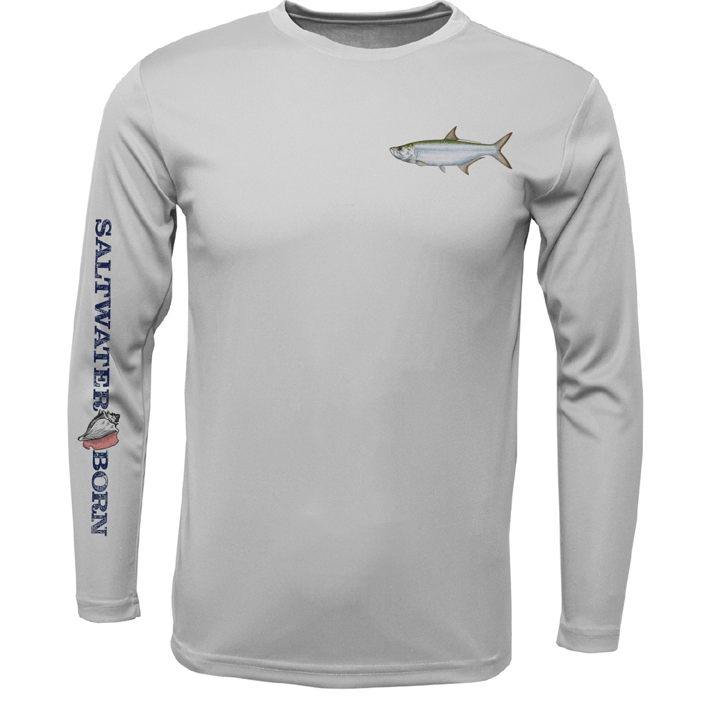 Saltwater Born UPF 50+ Long Sleeve Clean Tarpon Long Sleeve UPF 50+ Dry-Fit Shirt