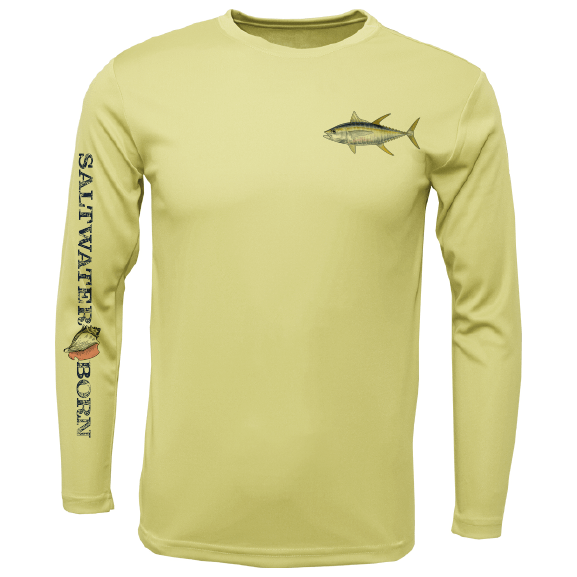 Saltwater Born UPF 50+ Long Sleeve Clean Tuna Long Sleeve UPF 50+ Dry-Fit Shirt