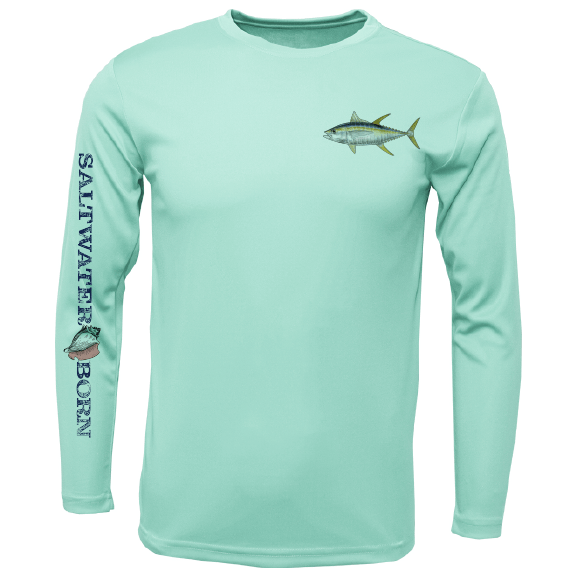 Saltwater Born UPF 50+ Long Sleeve Clean Tuna Long Sleeve UPF 50+ Dry-Fit Shirt