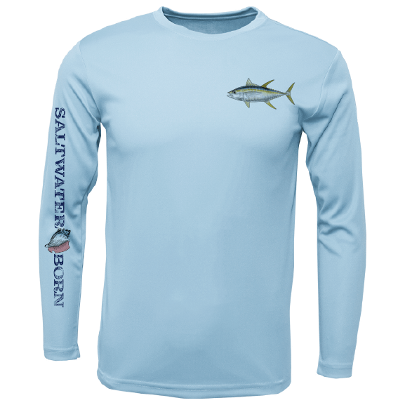 Saltwater Born UPF 50+ Long Sleeve Clean Tuna Long Sleeve UPF 50+ Dry-Fit Shirt