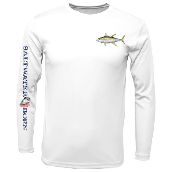 Saltwater Born UPF 50+ Long Sleeve Clean Tuna Long Sleeve UPF 50+ Dry-Fit Shirt