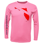 Saltwater Born UPF 50+ Long Sleeve Florida Diver Freshwater Born Girl's Long Sleeve UPF 50+ Dry-Fit Shirt