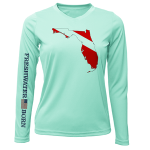 Saltwater Born UPF 50+ Long Sleeve Florida Diver Freshwater Born Women's Long Sleeve UPF 50+ Dry-Fit Shirt
