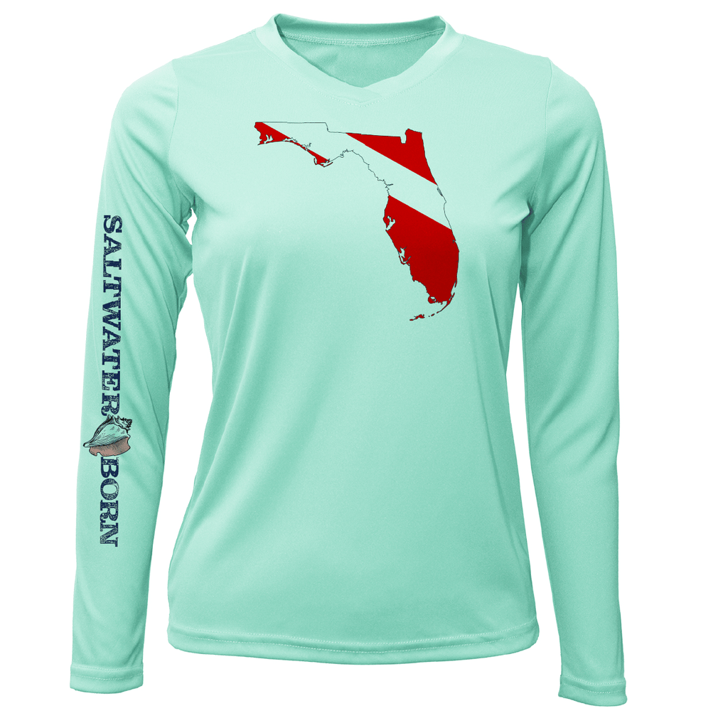 Saltwater Born UPF 50+ Long Sleeve Florida Diver Long Sleeve UPF 50+ Dry-Fit Shirt