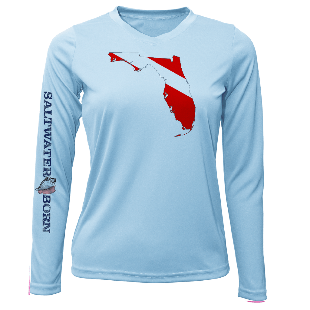 Saltwater Born UPF 50+ Long Sleeve Florida Diver Long Sleeve UPF 50+ Dry-Fit Shirt