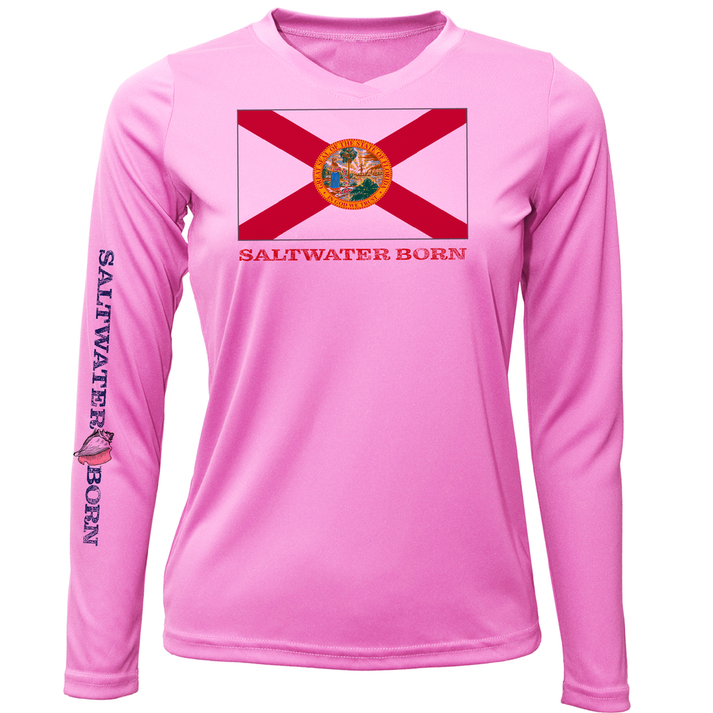 Saltwater Born UPF 50+ Long Sleeve Florida Flag Long Sleeve UPF 50+ Dry-Fit Shirt