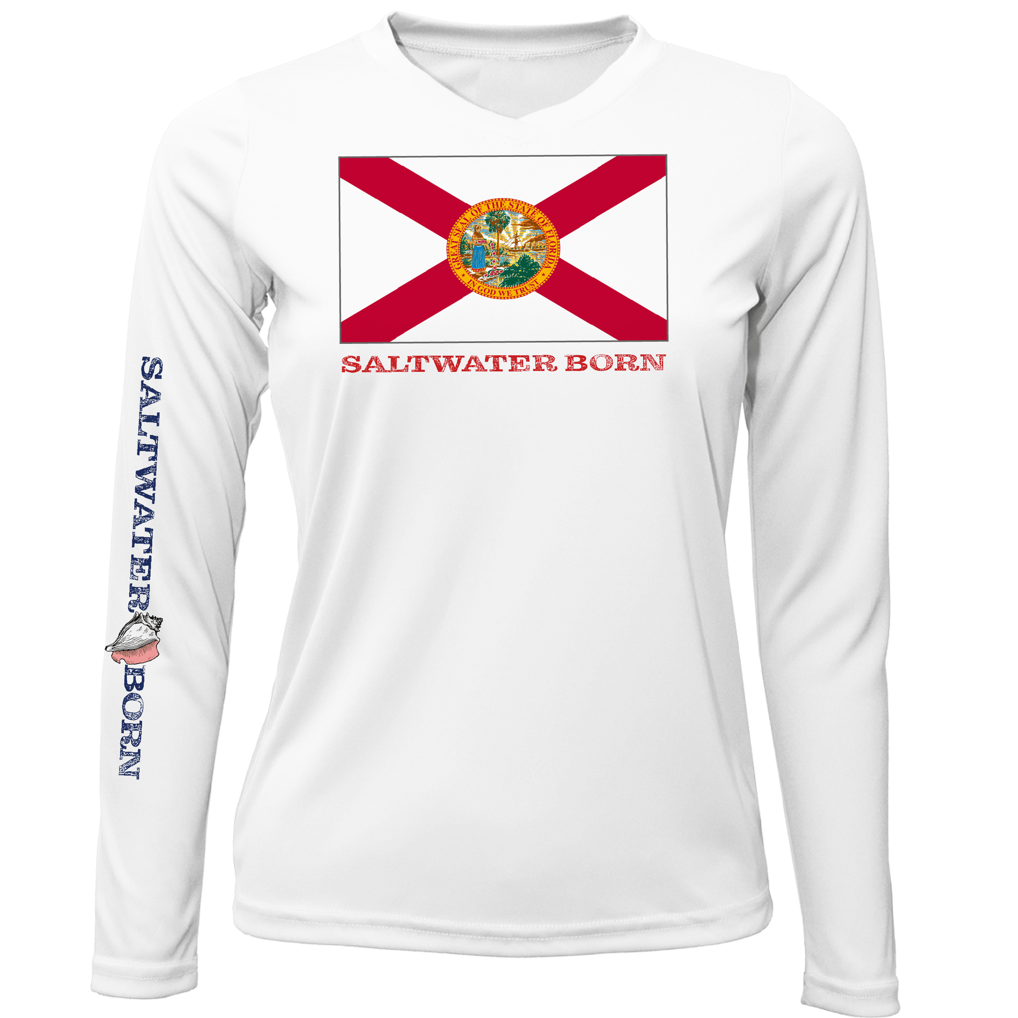Saltwater Born UPF 50+ Long Sleeve Florida Flag Long Sleeve UPF 50+ Dry-Fit Shirt