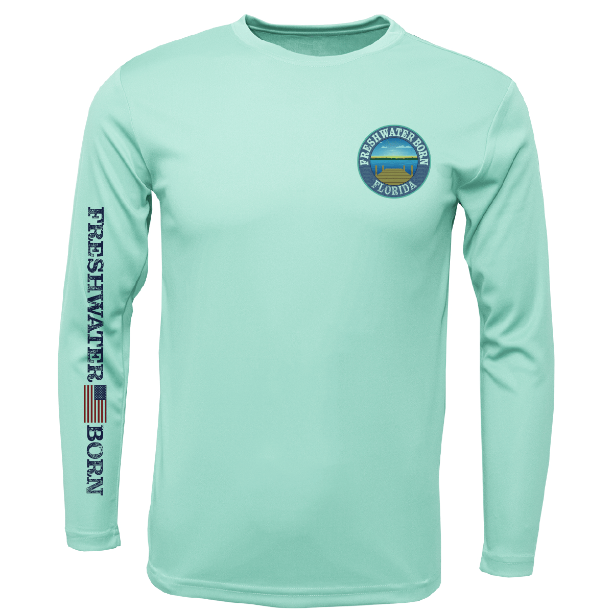 Saltwater Born UPF 50+ Long Sleeve Florida Freshwater Born "All For Rum and Rum For All" Boy's Long Sleeve UPF 50+ Dry-Fit Shirt