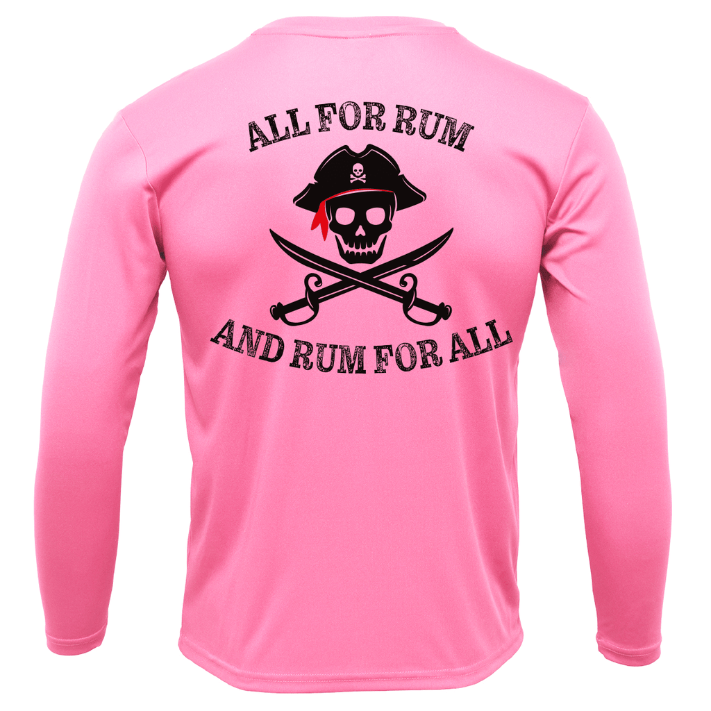 Saltwater Born UPF 50+ Long Sleeve Florida Freshwater Born "All For Rum and Rum For All" Girl's Long Sleeve UPF 50+ Dry-Fit Shirt