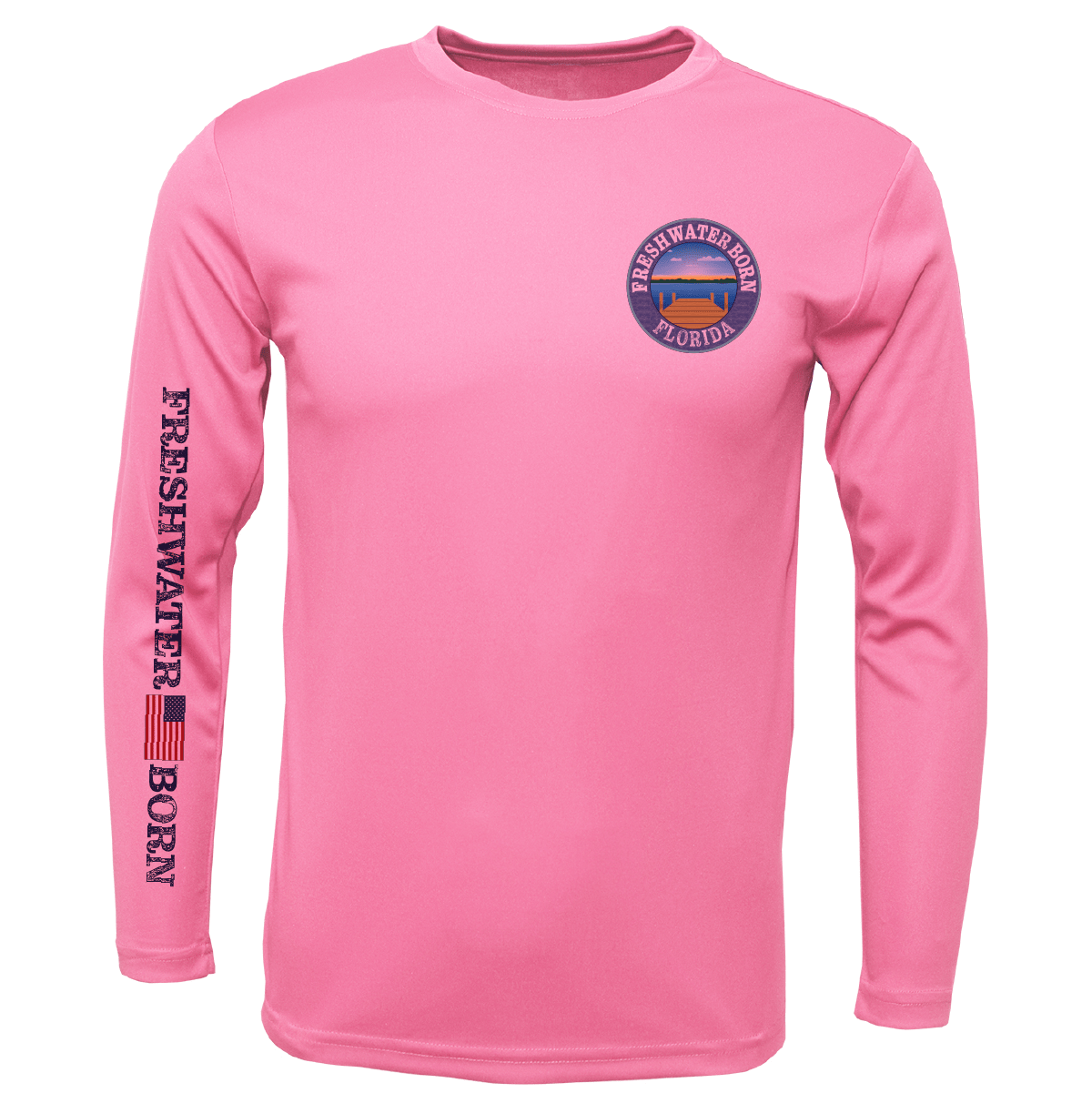 Saltwater Born UPF 50+ Long Sleeve Florida Freshwater Born "All For Rum and Rum For All" Girl's Long Sleeve UPF 50+ Dry-Fit Shirt
