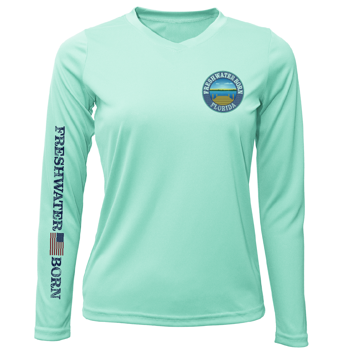 Saltwater Born UPF 50+ Long Sleeve Florida Freshwater Born "All For Rum and Rum For All" Women's Long Sleeve UPF 50+ Dry-Fit Shirt