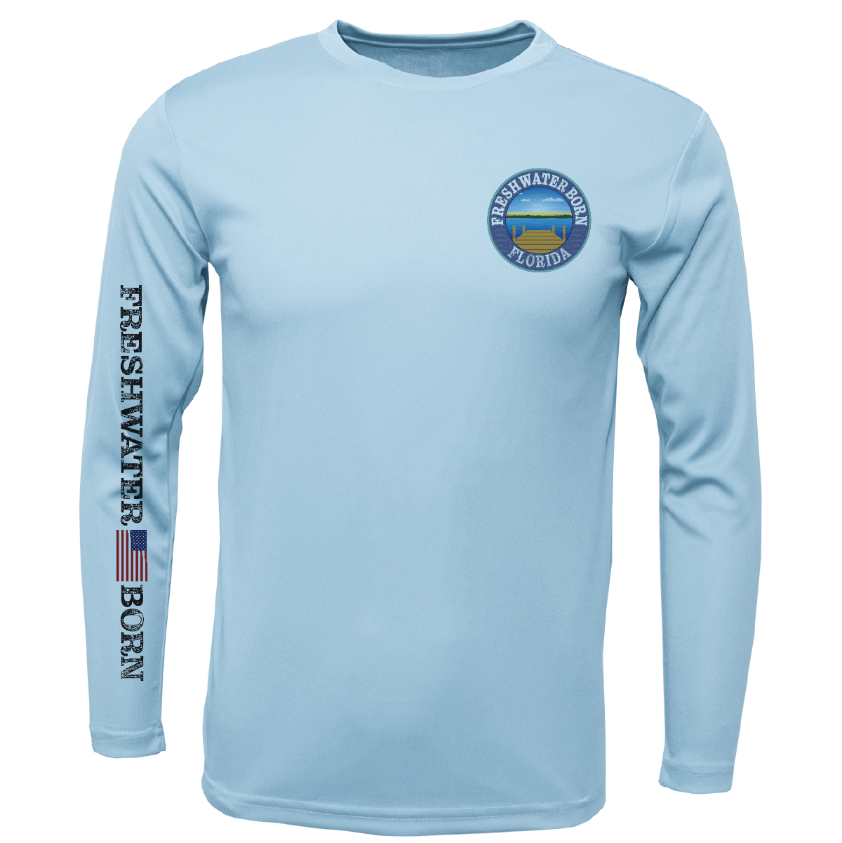 Florida Freshwater Born Surrender The Booty Boy's Long Sleeve UPF 50+ Dry-Fit Shirt in Seafoam | Size Youth Medium