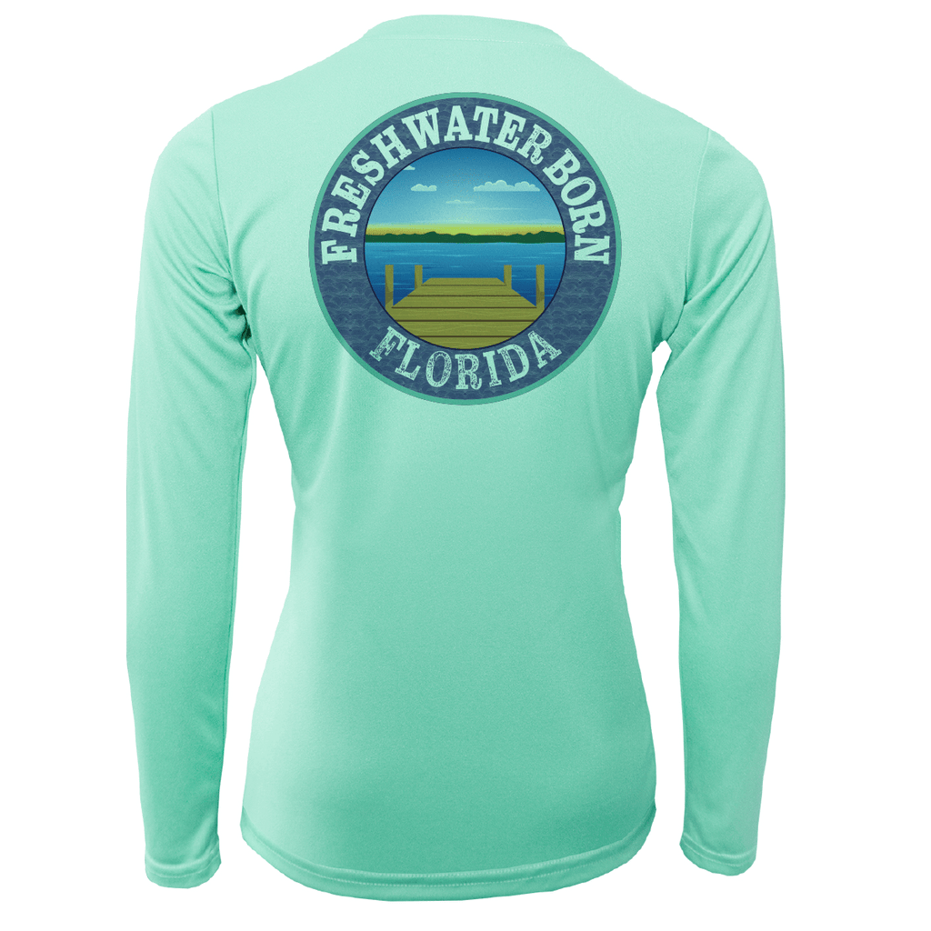 Saltwater Born UPF 50+ Long Sleeve Florida "Life is Better at the Lake" Women's Long Sleeve UPF 50+ Dry-Fit Shirt