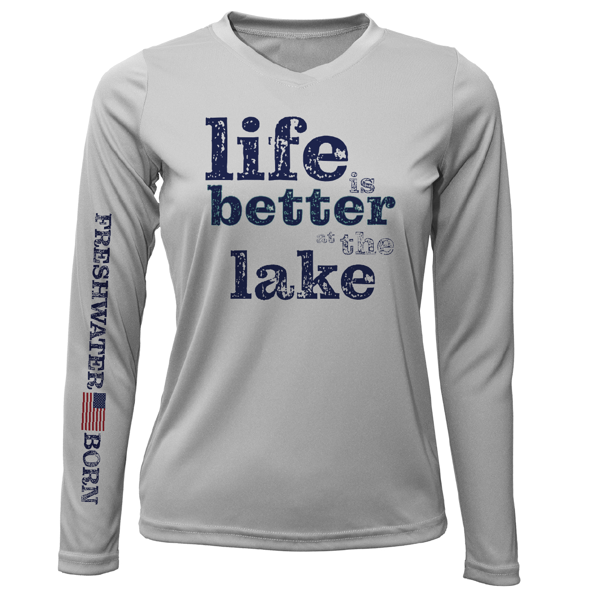 Saltwater Born UPF 50+ Long Sleeve Florida "Life is Better at the Lake" Women's Long Sleeve UPF 50+ Dry-Fit Shirt