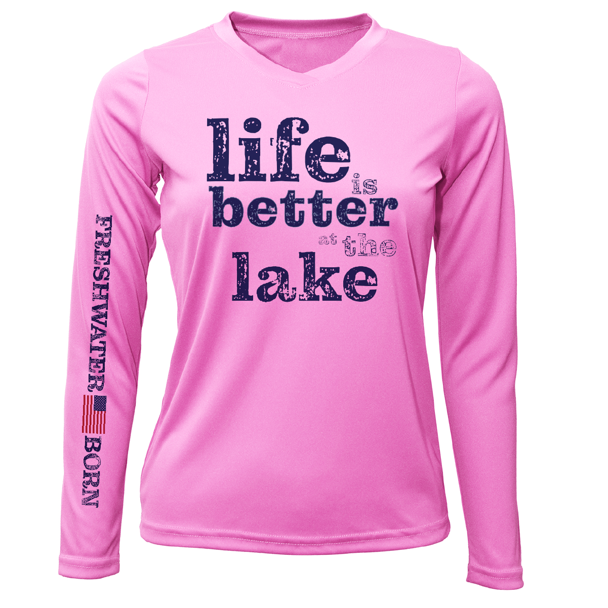 Saltwater Born UPF 50+ Long Sleeve Florida "Life is Better at the Lake" Women's Long Sleeve UPF 50+ Dry-Fit Shirt