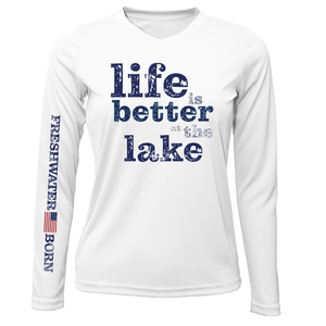 Saltwater Born UPF 50+ Long Sleeve Florida "Life is Better at the Lake" Women's Long Sleeve UPF 50+ Dry-Fit Shirt