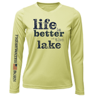 Saltwater Born UPF 50+ Long Sleeve Florida "Life is Better at the Lake" Women's Long Sleeve UPF 50+ Dry-Fit Shirt