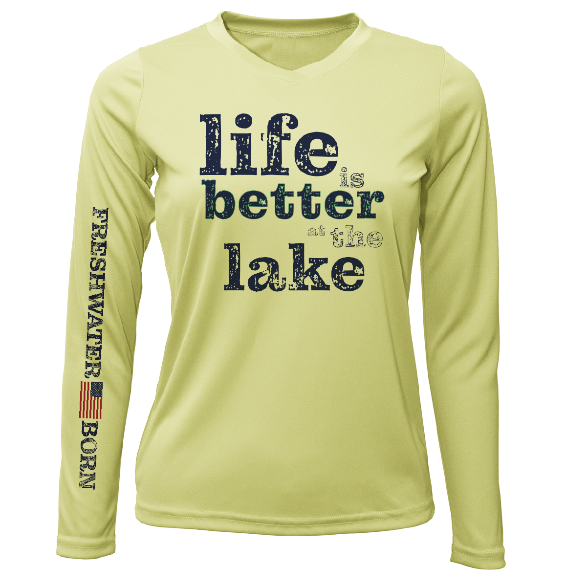 Saltwater Born UPF 50+ Long Sleeve Florida "Life is Better at the Lake" Women's Long Sleeve UPF 50+ Dry-Fit Shirt