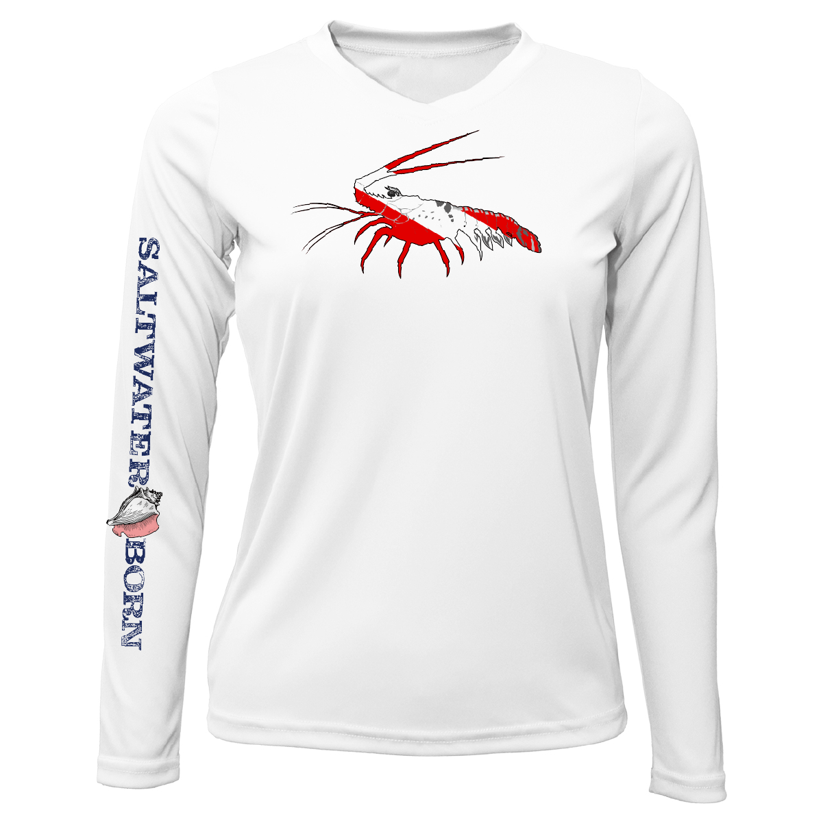 Saltwater Born UPF 50+ Long Sleeve Florida Lobster Long Sleeve UPF 50+ Dry-Fit Shirt