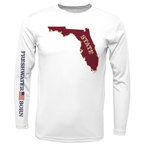 Saltwater Born UPF 50+ Long Sleeve FSU Garnet and Gold Freshwater Born Boy's Long Sleeve UPF 50+ Dry-Fit Shirt