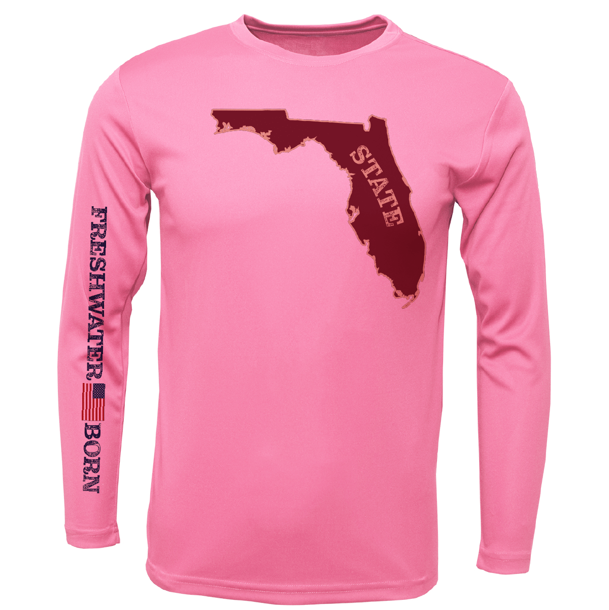 Saltwater Born UPF 50+ Long Sleeve FSU Garnet and Gold Freshwater Born Girl's Long Sleeve UPF 50+ Dry-Fit Shirt