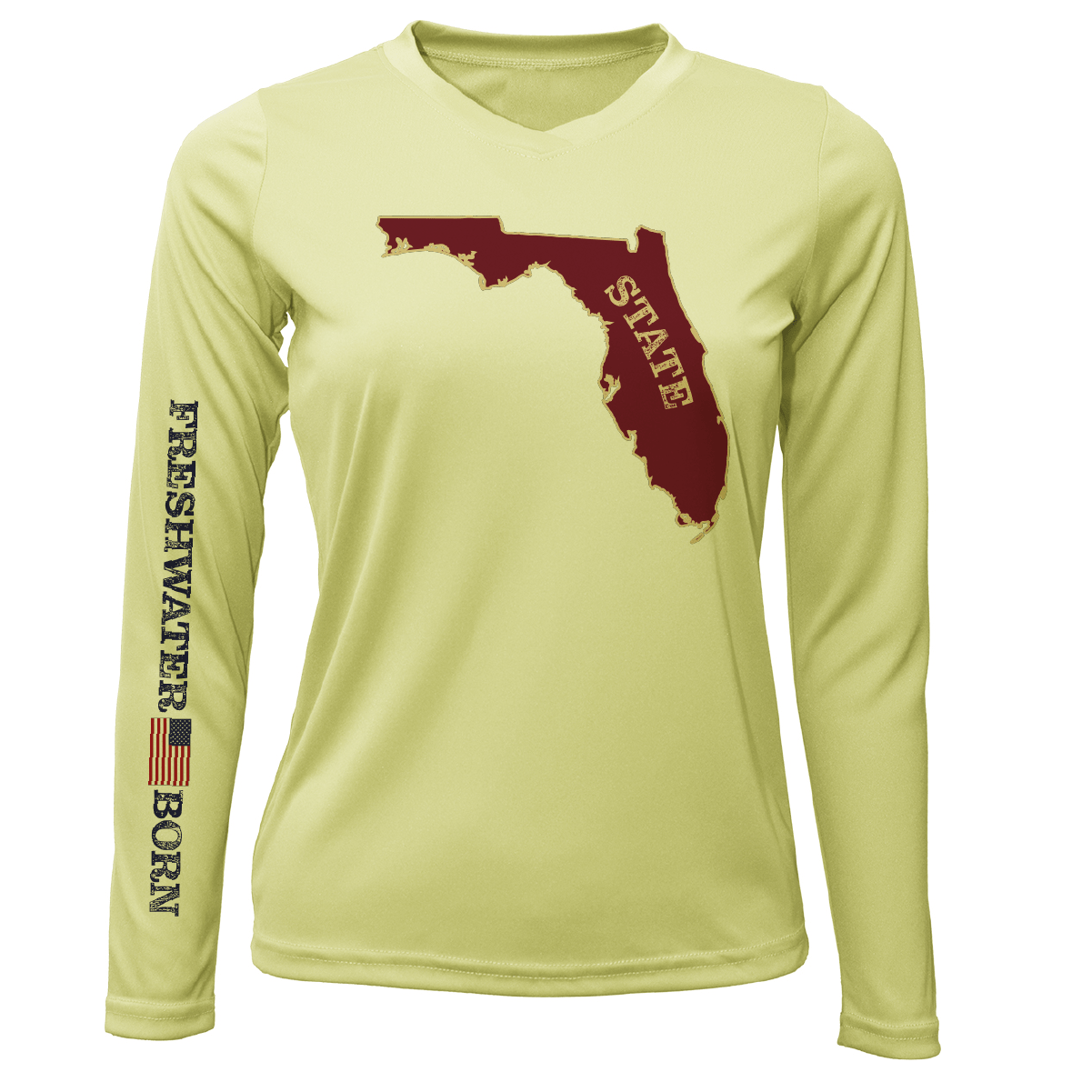 Saltwater Born UPF 50+ Long Sleeve Garnet and Gold Freshwater Born Women's Long Sleeve UPF 50+ Dry-Fit Shirt
