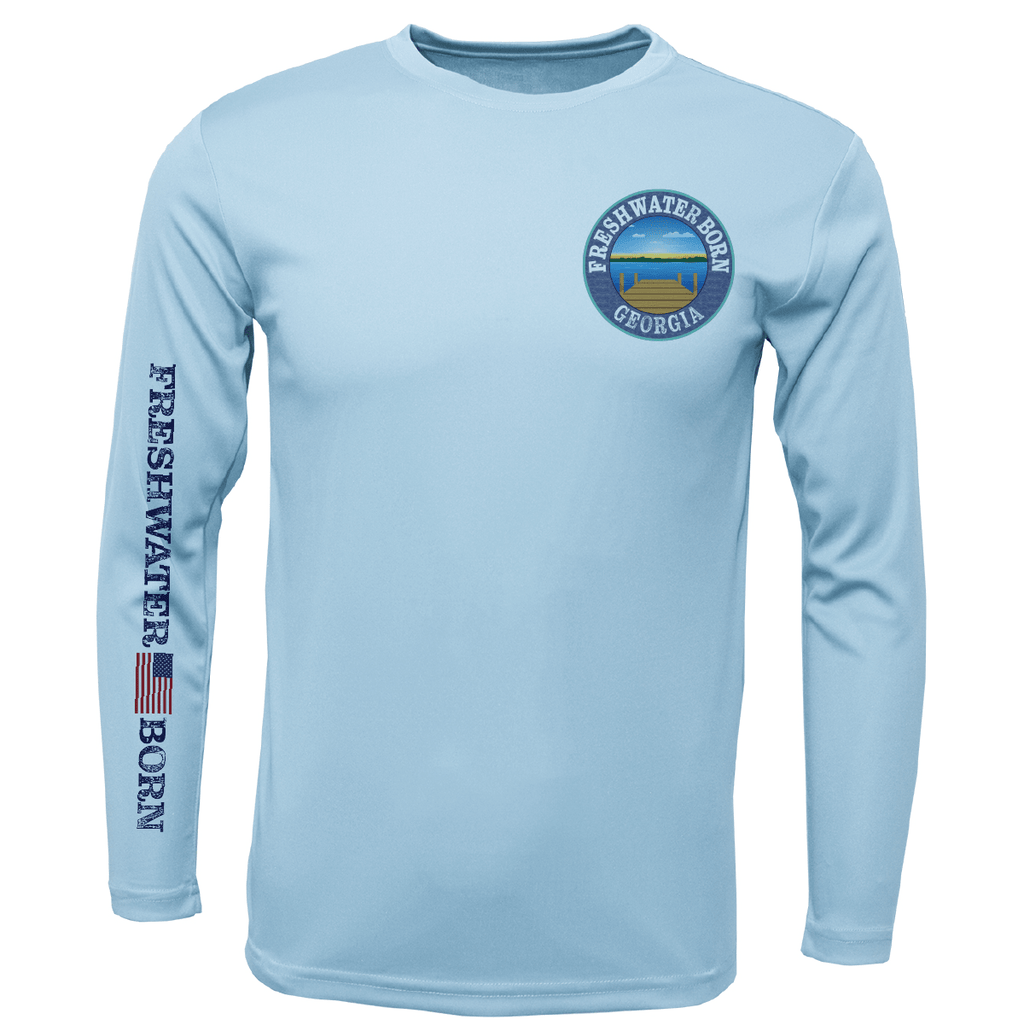 Saltwater Born UPF 50+ Long Sleeve Georgia Freshwater Born "All For Rum and Rum For All" Men's Long Sleeve UPF 50+ Dry-Fit Shirt
