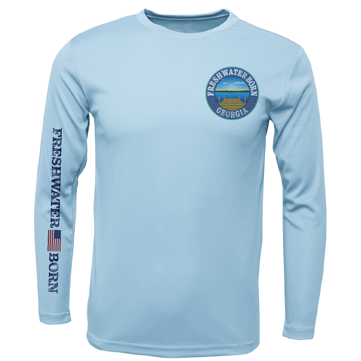 Saltwater Born UPF 50+ Long Sleeve Georgia Freshwater Born "All For Rum and Rum For All" Men's Long Sleeve UPF 50+ Dry-Fit Shirt