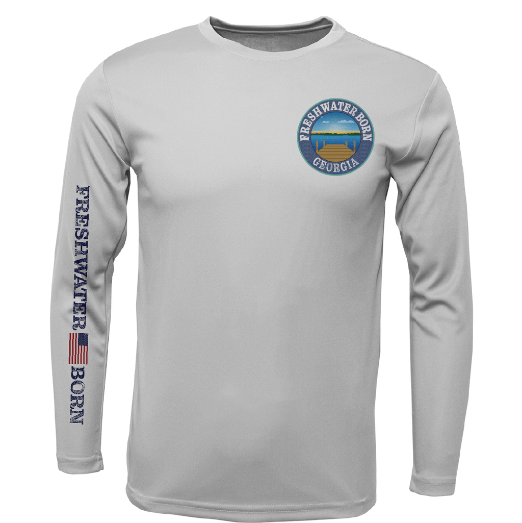 Saltwater Born UPF 50+ Long Sleeve Georgia Freshwater Born "All For Rum and Rum For All" Men's Long Sleeve UPF 50+ Dry-Fit Shirt