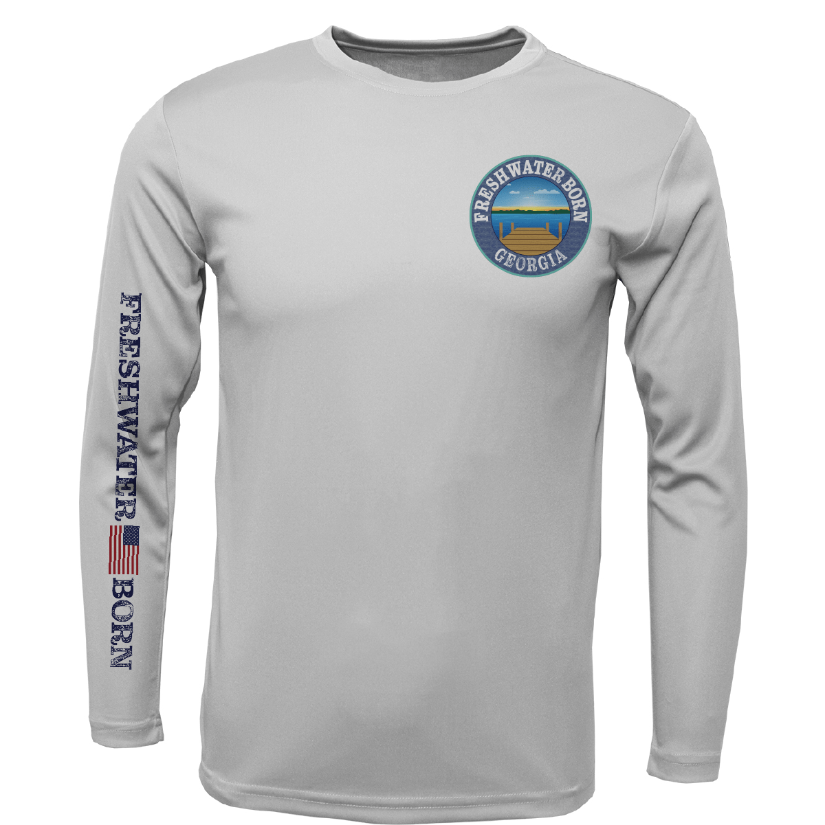 Saltwater Born UPF 50+ Long Sleeve Georgia Freshwater Born "All For Rum and Rum For All" Men's Long Sleeve UPF 50+ Dry-Fit Shirt