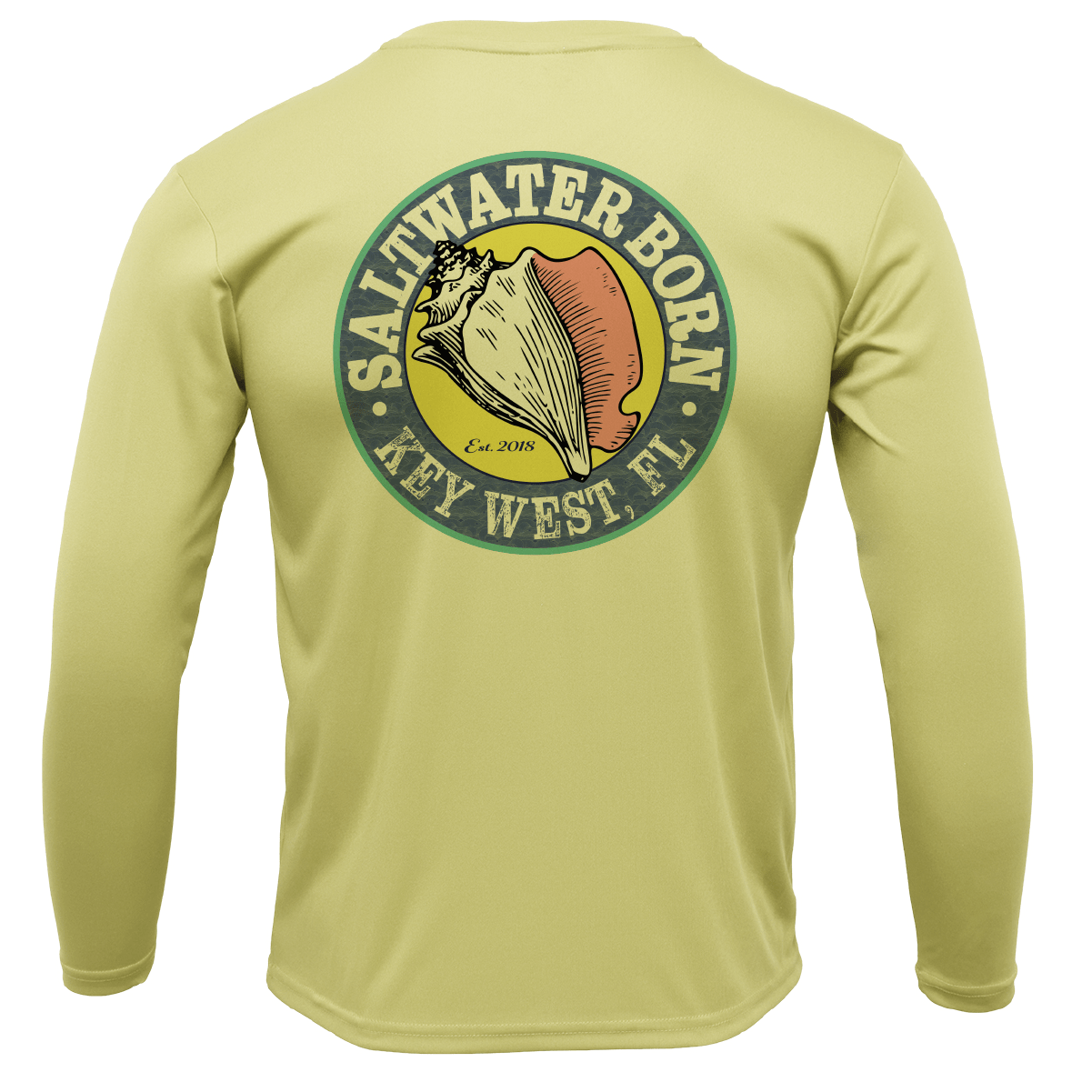 Saltwater Born UPF 50+ Long Sleeve Grouper on Chest Long Sleeve UPF 50+ Dry-Fit Shirt