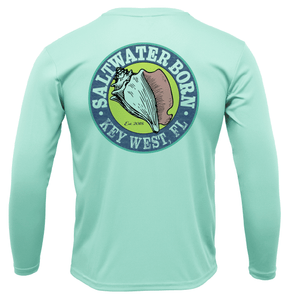 Saltwater Born UPF 50+ Long Sleeve Key West, FL Florida Diver Long Sleeve UPF 50+ Dry-Fit Shirt