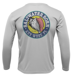 Saltwater Born UPF 50+ Long Sleeve Key West, FL Florida Flag Long Sleeve UPF 50+ Dry-Fit Shirt